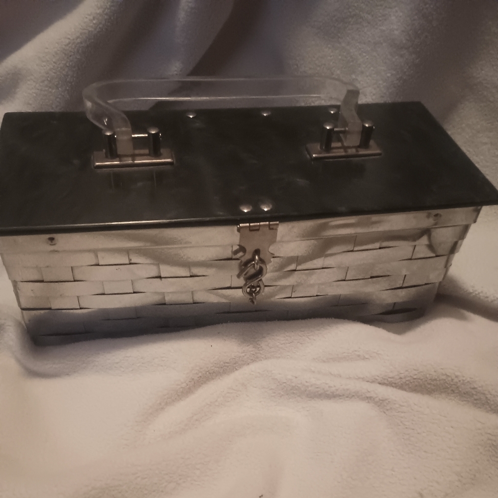 Mid century Dorset Rex Fifth Ave, metal woven box purse.